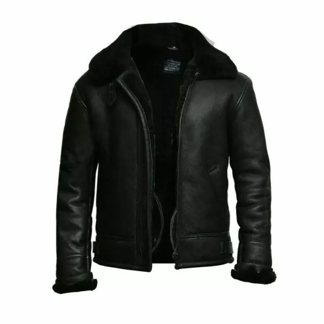 Originale pelle di Montone Giacca da Uomo Aviator Bombardiere Aviatore