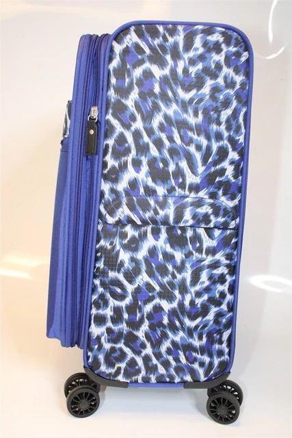 Samantha Brown Navy Leopard NEW 2PC Set Carry On & Tote Luggage S7655-47-2PC 7