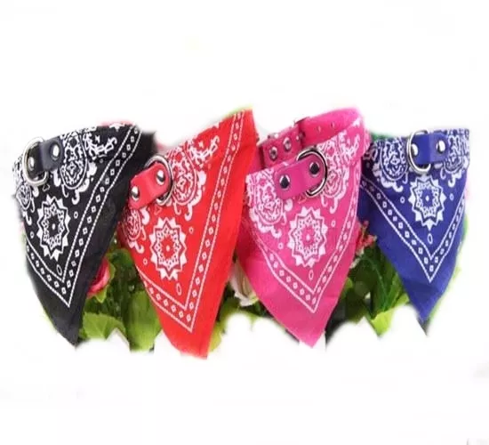 Hundehalsband Bandana Hund Hunde Halsband PU Leder HalsTuch verstellbar PU LEDER