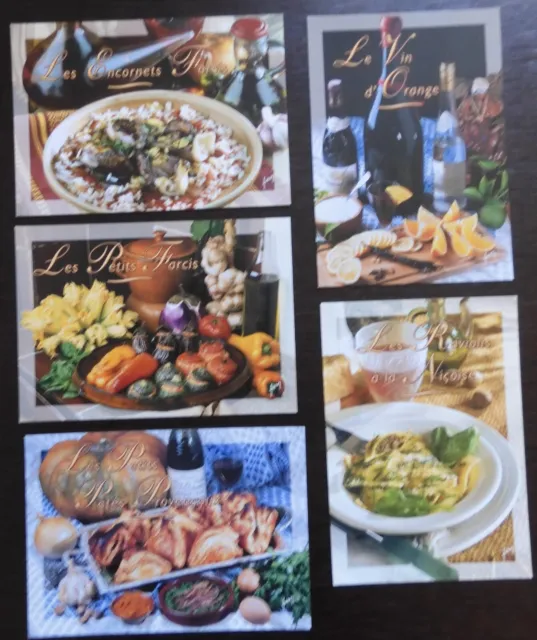 Lot 5 cartes postales Recettes de cuisine