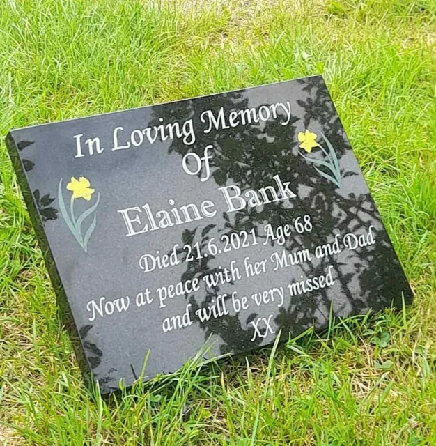 Engraved Personalised Granite Memorial Plaque GraveStone Grave Marker Headstone