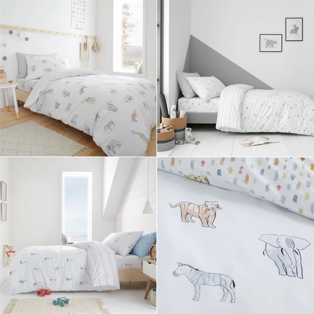 Juego de edredón para niños Bianca 100 % algodón ropa de cama reversible para bebé