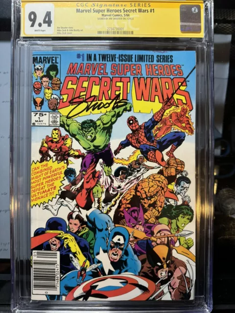 Marvel Super Heroes Secret Wars #1  (CGC SS 9.4) Signed By Jim Shooter Newstand