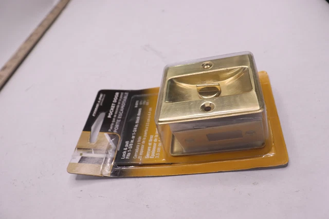 Prime-Line Pocket Door Lock Pull Brass N6771
