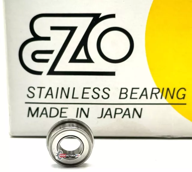 EZO FR188 ZZ FLANGED BALL BEARING METAL SHIELDED STAINLESS STEEL 1/4"x1/2"x3/16"