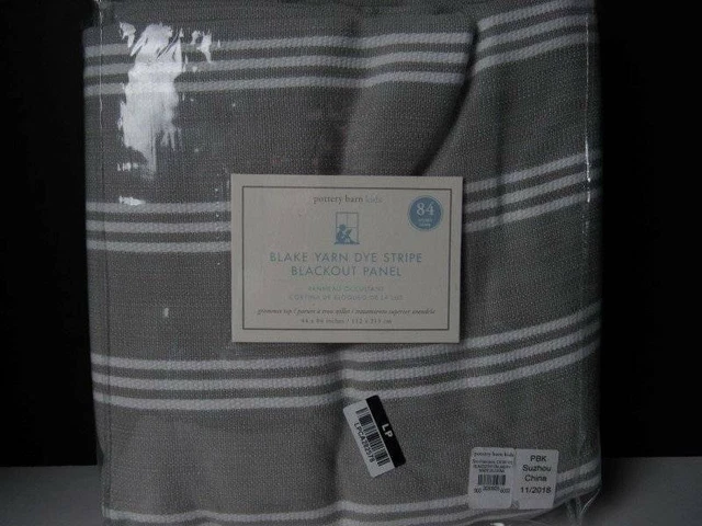 Pottery Barn Kids Blake Stripe Blackout Curtain, One Panel 44"x 84"-Gray NWT..