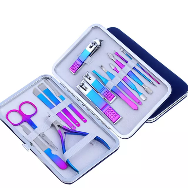 7-15pcs Manicure Tagliaunghie Set Acciaio Inox Pedicure Kit Unghie Forbici