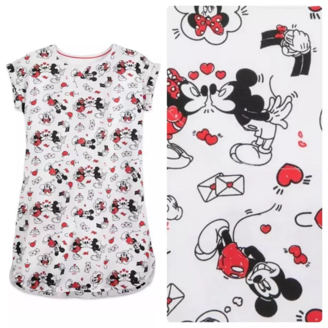 Camiseta de noche para mujer Disney Mickey & Minnie Mouse día de San Valentín talla Xs/pequeña