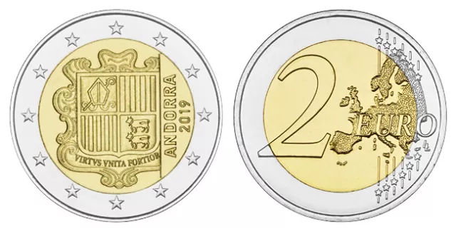 Andorra 2 Euro 2019 Kursmünze Bankfrisch