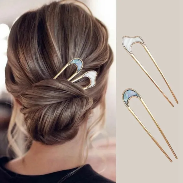 Elegant U-Shaped Hairclip Sticks Metal Handmade Headdresses Solid Hair Ornaments