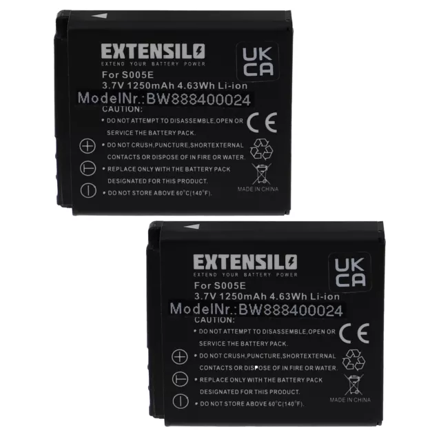 2x Kamera Ersatzakku   1250mAh für Fuji NP-70, Ricoh DB-60