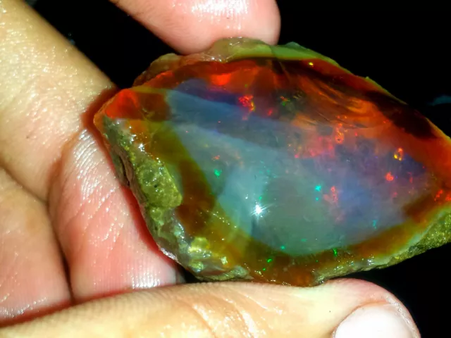 Ethiopian Jumbo Play Welo Fire 100% Natural  Opal Rough 107Ct  Specimen Gemstone