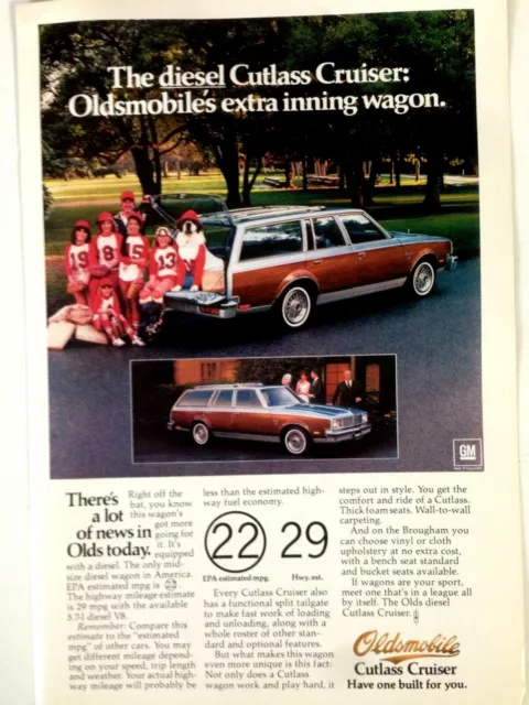 1979 Oldsmobile Diesel Cutlass Cruiser Wagon Print Ad