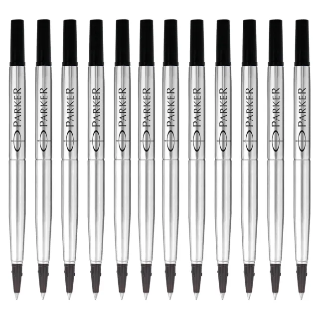 Parker Rollerball Pen Ink Refills   Fine   Black QUINK Ink   12 Count