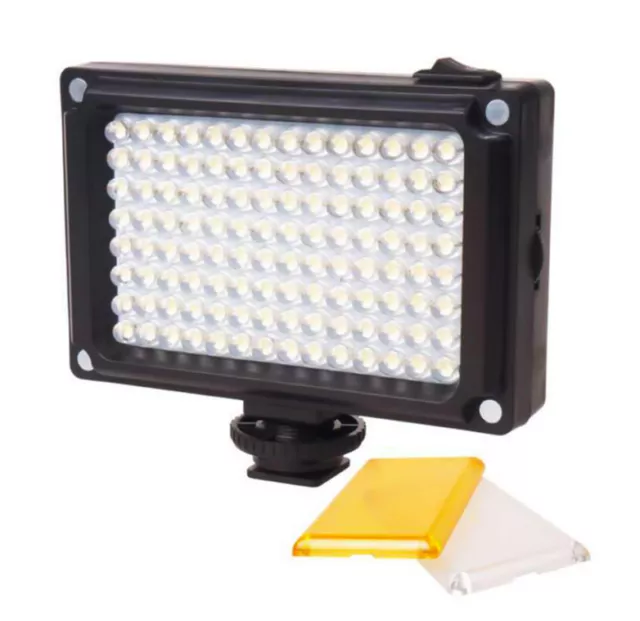 96 LED Regulable 16: 9 Cámara de Vídeo Luz Conector Auxiliar Lámpara Videocámara