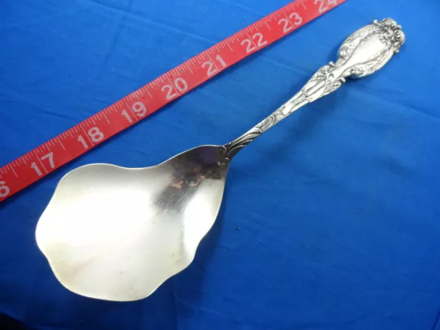 Scarce 8-5/8" Oyster Serving Spoon Sterling Frank Whiting Josephine 1895 Heavy!