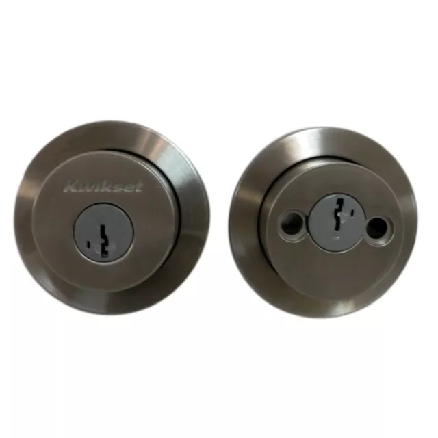 Kwikset 159 RDT 15 SMT RCAL RCS K3 Satin Nickel-Polished Two Cylinder Deadbolt