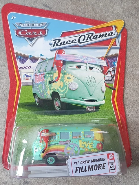 DISNEY PIXAR CARS Diecast PIT CREW MEMBER FILLMORE Race O Rama No 37 ...