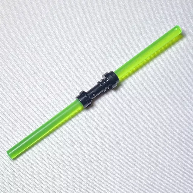 Genuine LEGO Double Bladed Lightsaber .MINIFIGURE StarWars Weapon ~ Trans Green
