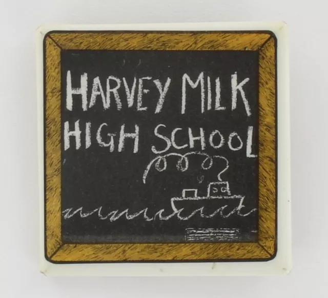 Harvey Milk High School 1980s PLGY Button Gay Lesbian Pride Civil Rights P1773
