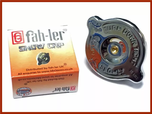 Fahler Polished Stainless Steel Radiator Cap Race Road Rally High Pressure 20LBS