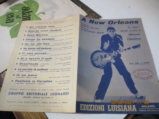 Partition À Nouveau Orleans De Adriano Celentano - Ed. Louisiane 1963