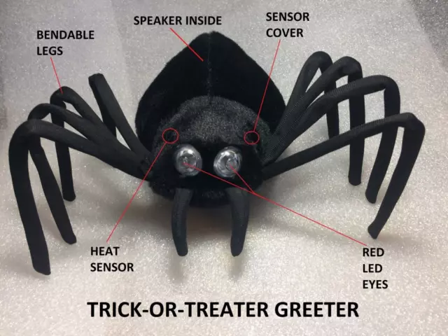 Screaming Spider 18" Halloween PIR LED prop spirit not dropping DIY Dark Haunts