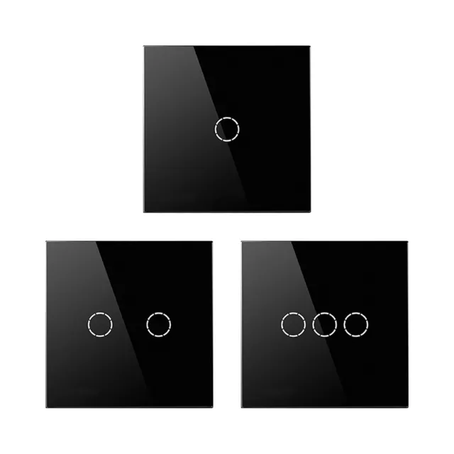 1/2/3 Gang Light Touch Switch LED Panel Tempered Glass Wall Screen Switch