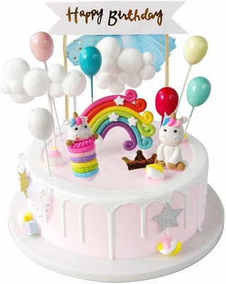 Yefun Toppers per torta con unicorno decorazioni per feste di ragazzi e ragazze decorazioni per torte di compleanno con unicorno 
