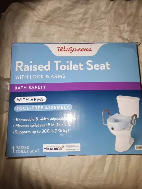 Walgreens Raised Toilet Seat With Lock And Arms , Elevates 5 in.