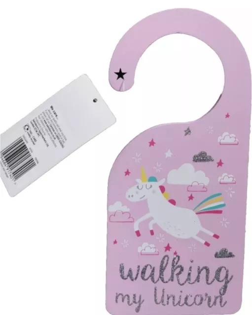 Unicorn Door Hanger Pink Glittery Walking My Unicorn And Unicorn's Welcome💕🦄