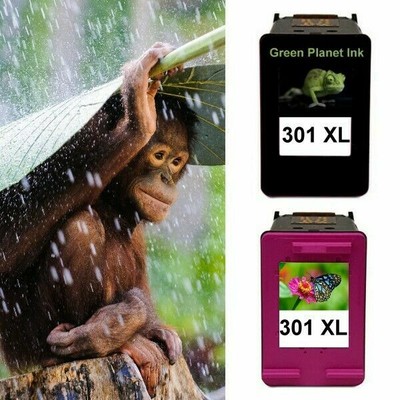 Double Filled 301 to 301XL Black & Colour Ink Cartridges For HP Printers