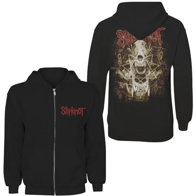 Slipknot Skull Teeth (Back Print) Men's Official Zipped Hoodie
