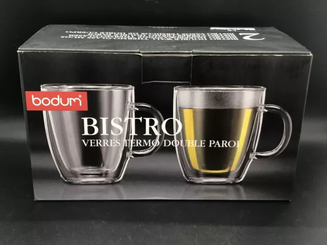 Bodum Bistro 2 Pcs Jumbo Mug, Double Wall, 0.45 L, 15 oz Transparent