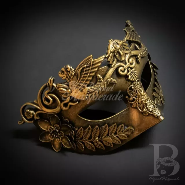 Men's Greek Roman Venetian Ball Party Prom Masquerade Mask [Gold]