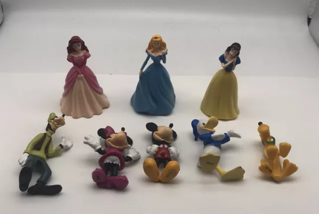Lot of Disney Princess Mickey Mouse Minnie Goofy Donald Duck Pluto Figures