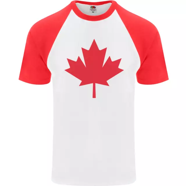 Canadian Flag Canada Maple Leaf Mens S/S Baseball T-Shirt