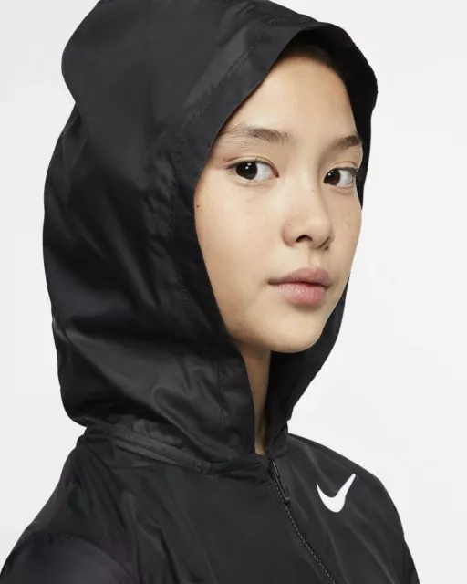 Giacca Nike Windbreaker con cerniera tasca per bambini taglia M, L, XL (10-14 anno) Nero