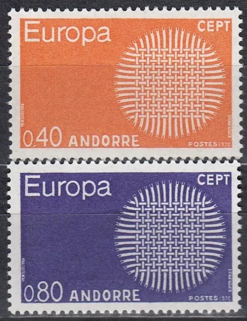 Andorra (franz. Post) Nr. 222-223** Europa CEPT 1970