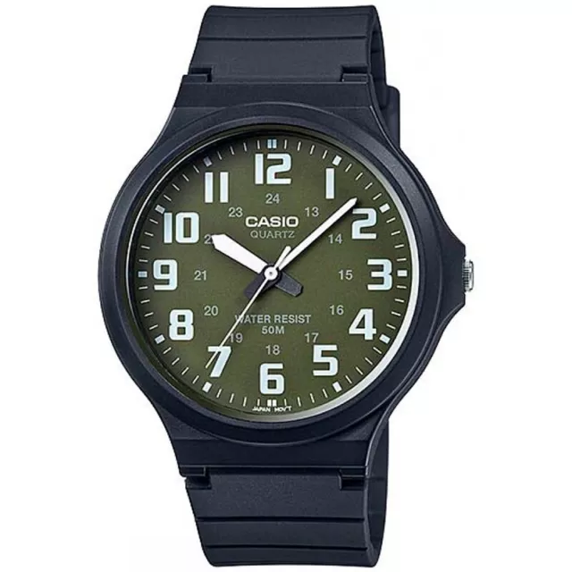 Reloj De Pulsera Casio Mw-240-3bv Analógico Para Hombre Color Verde Correa Resin