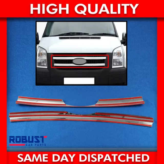 2 Pcs Stainless Steel Chrome Front Grill Trim Cover For Ford Transit (2006-2013) 3