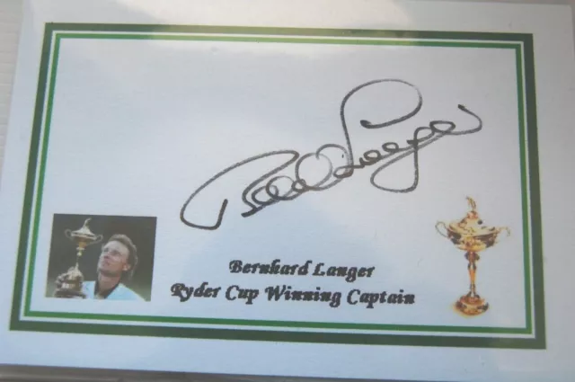 Bernard Langer Signed White Card 2