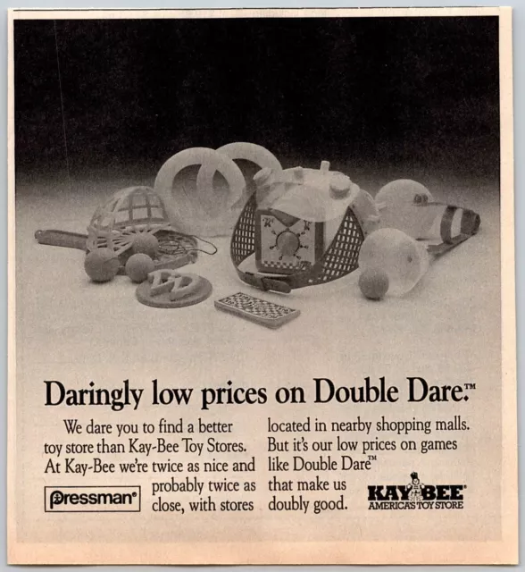 1988 Pressman Kay-Bee Toy Stores Double Dare Game Print Ad