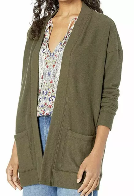 NWT Lucky Brand Women's Harlan Cloud Jersey Cardigan Sweater, Grape Leaf Size XS