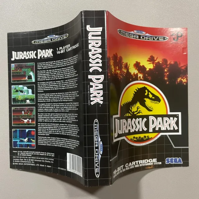 🕹️ Jurassic Park (SEGA Megadrive PAL Artwork Slip) ** No Game, Box or Manual **