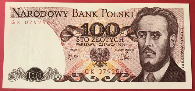 Poland - 100 Zlotych 1.6.1979 P#143c AUNC
