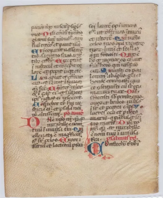 RARE ILLUMINATED Medieval BREVIARY Book Hours MANUSCRIPT Vellum LEAF Lucca 1464 RARE ILLUMINATED Medieval BREVIARY Book Hours MANUSCRIPT Vellum LEAF Lucca 1464