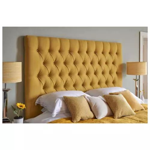 CHESTERFIELD Velvet Headboard in 24" HIGH 3ft 4ft6 5ft 6ft - All Sizes & Colours