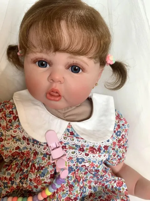 Bambole bambino reborn 24 pollici tessuto corpo realistico giocattolo vinile bambini regalo di compleanno