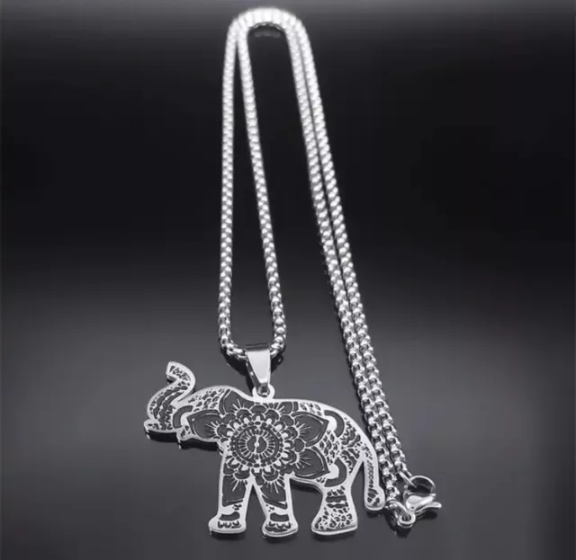 Halskette Collier Elefant Anhänger Buddha buddhismus Glück Ganesha Figur